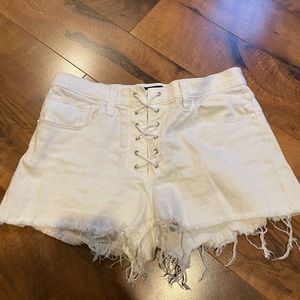 Express lace up white shortie
